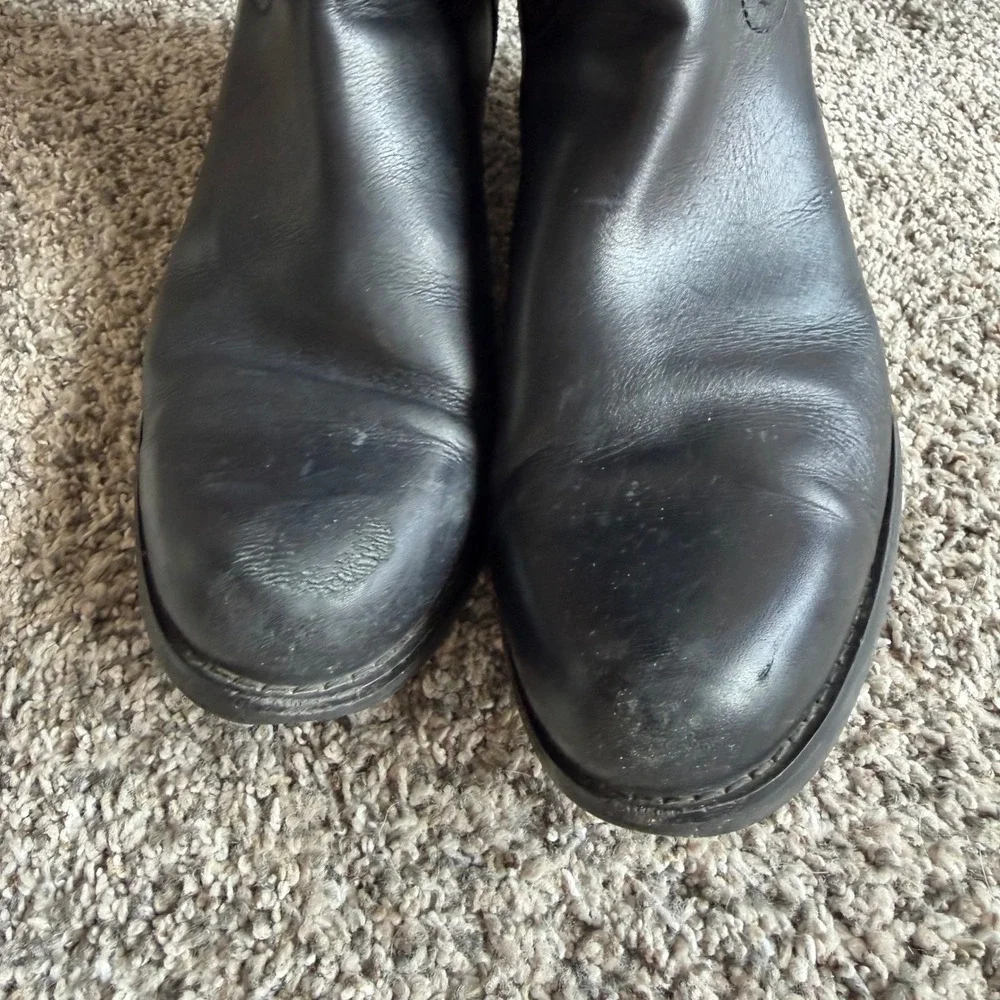 Blondo Waterproof Black Leather Riding Boots Womens 10 M B5485-017 Tall Buckle